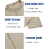 image:imageCOOFANDY Mens Casual Henley Shirt Short Sleeve Summer Shirts Linen Band Collar Summer Beach Hippie TShirtsLight Khaki