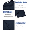 image:imageCOOFANDY Mens Casual Henley Shirt Short Sleeve Summer Shirts Linen Band Collar Summer Beach Hippie TShirtsNavy Blue