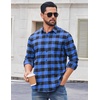 image:imageCOOFANDY Mens Casual Long Sleeve Button Up Plaid Flannel Shirt Jacket with PocketBuffalo Black Blue