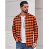 image:imageCOOFANDY Mens Casual Long Sleeve Button Up Plaid Flannel Shirt Jacket with PocketBuffalo Black Orange