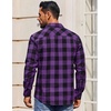 image:imageCOOFANDY Mens Casual Long Sleeve Button Up Plaid Flannel Shirt Jacket with PocketBuffalo Black Purple