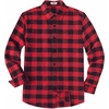 image:imageCOOFANDY Mens Casual Long Sleeve Button Up Plaid Flannel Shirt Jacket with PocketBuffalo Black Red