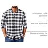 image:imageCOOFANDY Mens Casual Long Sleeve Button Up Plaid Flannel Shirt Jacket with PocketBuffalo Black White