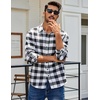image:imageCOOFANDY Mens Casual Long Sleeve Button Up Plaid Flannel Shirt Jacket with PocketBuffalo Black White
