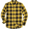 image:imageCOOFANDY Mens Casual Long Sleeve Button Up Plaid Flannel Shirt Jacket with PocketBuffalo Black Yellow