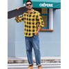 image:imageCOOFANDY Mens Casual Long Sleeve Button Up Plaid Flannel Shirt Jacket with PocketBuffalo Black Yellow