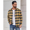 image:imageCOOFANDY Mens Casual Long Sleeve Button Up Plaid Flannel Shirt Jacket with PocketPlaid  Navy Yellow