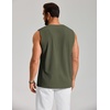 image:imageCOOFANDY Mens Casual Tank Top V Neck Knit Jacquard Sleeveless T Shirts Lightweight Summer Beach Textured TankArmy Green