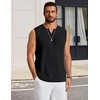 image:imageCOOFANDY Mens Casual Tank Top V Neck Knit Jacquard Sleeveless T Shirts Lightweight Summer Beach Textured TankBlack