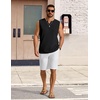 image:imageCOOFANDY Mens Casual Tank Top V Neck Knit Jacquard Sleeveless T Shirts Lightweight Summer Beach Textured TankBlack
