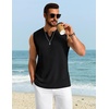 image:imageCOOFANDY Mens Casual Tank Top V Neck Knit Jacquard Sleeveless T Shirts Lightweight Summer Beach Textured TankBlack