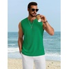 image:imageCOOFANDY Mens Casual Tank Top V Neck Knit Jacquard Sleeveless T Shirts Lightweight Summer Beach Textured TankGreen