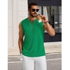 image:imageCOOFANDY Mens Casual Tank Top V Neck Knit Jacquard Sleeveless T Shirts Lightweight Summer Beach Textured TankGreen