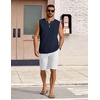 image:imageCOOFANDY Mens Casual Tank Top V Neck Knit Jacquard Sleeveless T Shirts Lightweight Summer Beach Textured TankNavy Blue