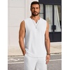 image:imageCOOFANDY Mens Casual Tank Top V Neck Knit Jacquard Sleeveless T Shirts Lightweight Summer Beach Textured TankWhite