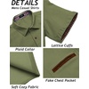 image:imageCOOFANDY Mens Cotton Casual Short Sleeve Button Down Shirt Plaid Collar Denim Work ShirtsA  Army Green  No Pocket