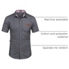 image:imageCOOFANDY Mens Cotton Casual Short Sleeve Button Down Shirt Plaid Collar Denim Work ShirtsA  Charcoal Grey  No Pocket