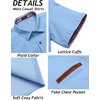 image:imageCOOFANDY Mens Cotton Casual Short Sleeve Button Down Shirt Plaid Collar Denim Work ShirtsA  Clear Blue  No Pocket