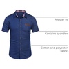 image:imageCOOFANDY Mens Cotton Casual Short Sleeve Button Down Shirt Plaid Collar Denim Work ShirtsA  Dark Blue  No Pocket