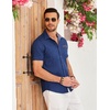 image:imageCOOFANDY Mens Cotton Casual Short Sleeve Button Down Shirt Plaid Collar Denim Work ShirtsA  Dark Blue  No Pocket