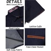 image:imageCOOFANDY Mens Cotton Casual Short Sleeve Button Down Shirt Plaid Collar Denim Work ShirtsA  Navy Blue  No Pocket