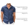 image:imageCOOFANDY Mens Cotton Casual Short Sleeve Button Down Shirt Plaid Collar Denim Work ShirtsA  Sky Blue  No Pocket