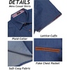 image:imageCOOFANDY Mens Cotton Casual Short Sleeve Button Down Shirt Plaid Collar Denim Work ShirtsA  Sky Blue  No Pocket