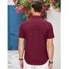 image:imageCOOFANDY Mens Cotton Casual Short Sleeve Button Down Shirt Plaid Collar Denim Work ShirtsA  Wine Red  No Pocket