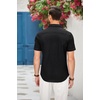 image:imageCOOFANDY Mens Cotton Casual Short Sleeve Button Down Shirt Plaid Collar Denim Work ShirtsB  Black  No Pocket