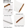 image:imageCOOFANDY Mens Cotton Casual Short Sleeve Button Down Shirt Plaid Collar Denim Work ShirtsB White  No Pocket