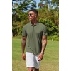 image:imageCOOFANDY Mens Cotton Polo Shirt Short Sleeve Golf Shirts 3 Buttons Casual Work T ShirtsArmy Green