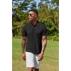 image:imageCOOFANDY Mens Cotton Polo Shirt Short Sleeve Golf Shirts 3 Buttons Casual Work T ShirtsBlack
