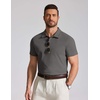 image:imageCOOFANDY Mens Cotton Polo Shirt Short Sleeve Golf Shirts 3 Buttons Casual Work T ShirtsDark Grey