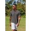 image:imageCOOFANDY Mens Cotton Polo Shirt Short Sleeve Golf Shirts 3 Buttons Casual Work T ShirtsDark Grey