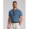 image:imageCOOFANDY Mens Cotton Polo Shirt Short Sleeve Golf Shirts 3 Buttons Casual Work T ShirtsGrayish Blue