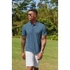 image:imageCOOFANDY Mens Cotton Polo Shirt Short Sleeve Golf Shirts 3 Buttons Casual Work T ShirtsGrayish Blue
