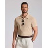 image:imageCOOFANDY Mens Cotton Polo Shirt Short Sleeve Golf Shirts 3 Buttons Casual Work T ShirtsKhaki