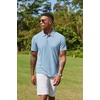 image:imageCOOFANDY Mens Cotton Polo Shirt Short Sleeve Golf Shirts 3 Buttons Casual Work T ShirtsLight Blue
