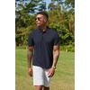image:imageCOOFANDY Mens Cotton Polo Shirt Short Sleeve Golf Shirts 3 Buttons Casual Work T ShirtsMidnight Blue