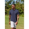 image:imageCOOFANDY Mens Cotton Polo Shirt Short Sleeve Golf Shirts 3 Buttons Casual Work T ShirtsNavy Blue
