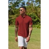 image:imageCOOFANDY Mens Cotton Polo Shirt Short Sleeve Golf Shirts 3 Buttons Casual Work T ShirtsRed