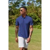 image:imageCOOFANDY Mens Cotton Polo Shirt Short Sleeve Golf Shirts 3 Buttons Casual Work T ShirtsRoyal Azure Blue