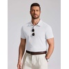 image:imageCOOFANDY Mens Cotton Polo Shirt Short Sleeve Golf Shirts 3 Buttons Casual Work T ShirtsWhite