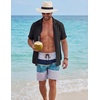 image:imageCOOFANDY Mens Cotton Shirts Short Sleeve Button Down Shirts Casual Beach Summer Cuban Collar ShirtBlack