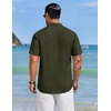 image:imageCOOFANDY Mens Cuban Guayabera Shirts Button Down Short Sleeve Shirt Casual Linen Summer Beach ShirtsArmy Green