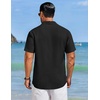 image:imageCOOFANDY Mens Cuban Guayabera Shirts Button Down Short Sleeve Shirt Casual Linen Summer Beach ShirtsBlack