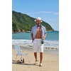 image:imageCOOFANDY Mens Cuban Guayabera Shirts Button Down Short Sleeve Shirt Casual Linen Summer Beach ShirtsBlue