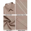 image:imageCOOFANDY Mens Cuban Guayabera Shirts Button Down Short Sleeve Shirt Casual Linen Summer Beach ShirtsKhaki