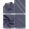 image:imageCOOFANDY Mens Cuban Guayabera Shirts Button Down Short Sleeve Shirt Casual Linen Summer Beach ShirtsLight Grey