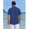 image:imageCOOFANDY Mens Cuban Guayabera Shirts Button Down Short Sleeve Shirt Casual Linen Summer Beach ShirtsRoyal Blue
